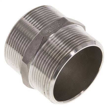 Doppelnippel G2'' Edelstahl Flachdichtung 16bar (224.8psi) 62mm Sechskant