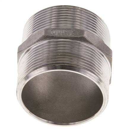 Doppelnippel G2'' Edelstahl Flachdichtung 16bar (224.8psi) 62mm Sechskant