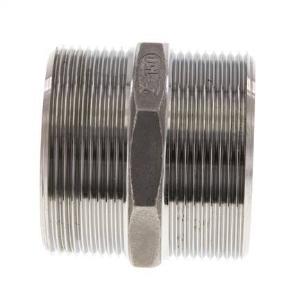 Doppelnippel G2'' Edelstahl Flachdichtung 16bar (224.8psi) 62mm Sechskant