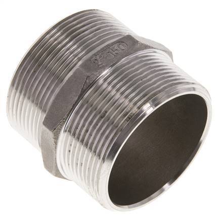 Doppelnippel G2'' Edelstahl Flachdichtung 16bar (224.8psi) 62mm Sechskant
