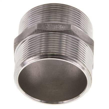 Doppelnippel G2'' Edelstahl Flachdichtung 16bar (224.8psi) 62mm Sechskant
