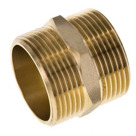 Doppelnippel G1 1/4'' Messing Flachdichtung 16bar (224.8psi) 42mm Sechskant