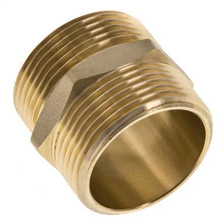 Doppelnippel G1 1/4'' Messing Flachdichtung 16bar (224.8psi) 42mm Sechskant
