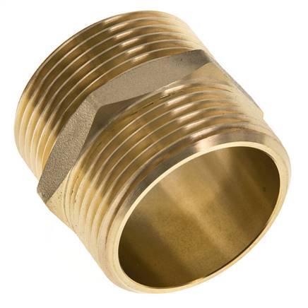 Doppelnippel G1 1/4'' Messing Flachdichtung 16bar (224.8psi) 42mm Sechskant