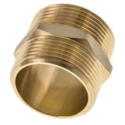 Doppelnippel G1 1/4'' Messing Flachdichtung 16bar (224.8psi) 42mm Sechskant