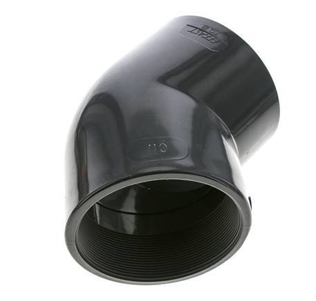 45Grad abgewinkeltes Fitting Rp4'' Innengewinde PVC-U 16bar (224.8psi) EN 1452-3