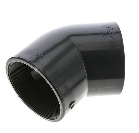 45Grad abgewinkeltes Fitting Rp4'' Innengewinde PVC-U 16bar (224.8psi) EN 1452-3
