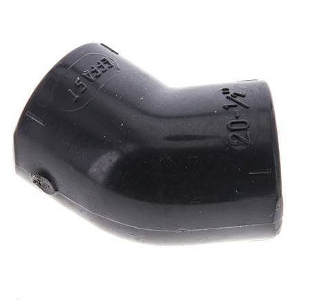 45deg Angled Fitting Rp1/2'' Female PVC-U 16bar (224.8psi) EN 1452-3 [2 Pieces]