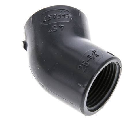 45deg Angled Fitting Rp3/4'' Female PVC-U 16bar (224.8psi) EN 1452-3 [2 Pieces]