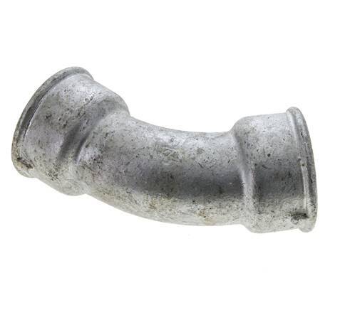 45° abgewinkeltes Fitting Rp1 1/2'' Innengewinde Gusseisen 25bar (351.25psi)