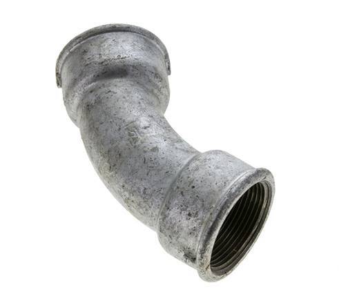 45° abgewinkeltes Fitting Rp1 1/2'' Innengewinde Gusseisen 25bar (351.25psi)
