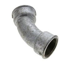 45° abgewinkeltes Fitting Rp1 1/2'' Innengewinde Gusseisen 25bar (351.25psi)