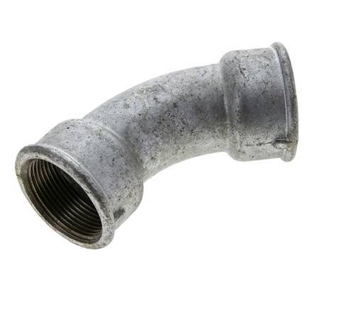45° abgewinkeltes Fitting Rp1 1/2'' Innengewinde Gusseisen 25bar (351.25psi)