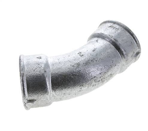 45° abgewinkeltes Fitting Rp2'' Innengewinde Gusseisen 25bar (351.25psi)