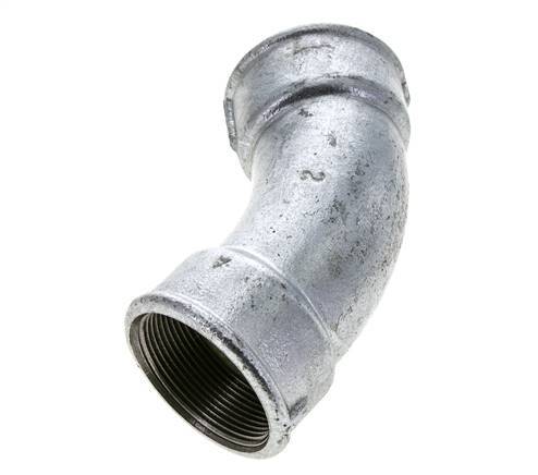 45° abgewinkeltes Fitting Rp2'' Innengewinde Gusseisen 25bar (351.25psi)