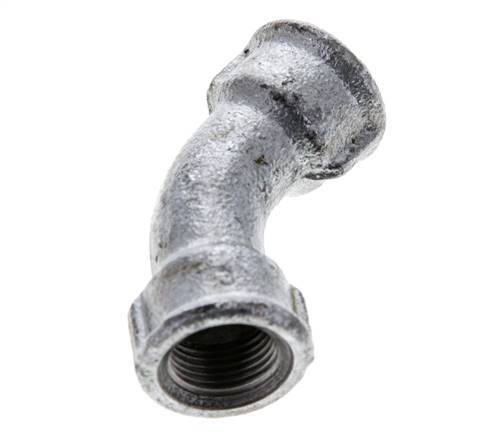 45deg Angled Fitting Rp3/8'' Female Cast Iron 25bar (351.25psi) [2 Pieces]