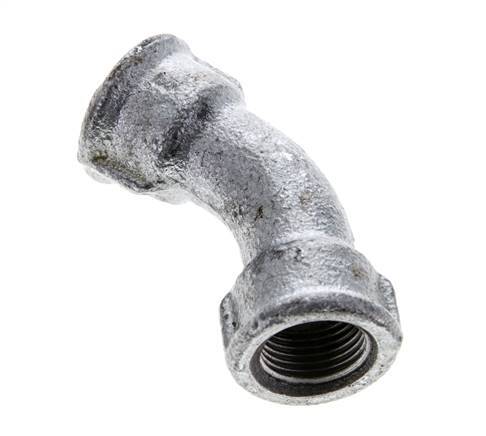 45deg Angled Fitting Rp3/8'' Female Cast Iron 25bar (351.25psi) [2 Pieces]