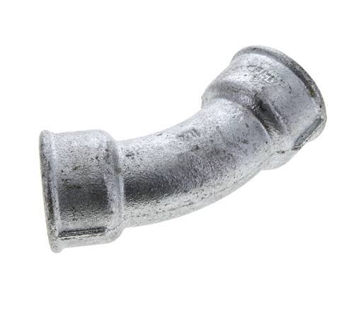 45° abgewinkeltes Fitting Rp1 1/4'' Innengewinde Gusseisen 25bar (351.25psi)