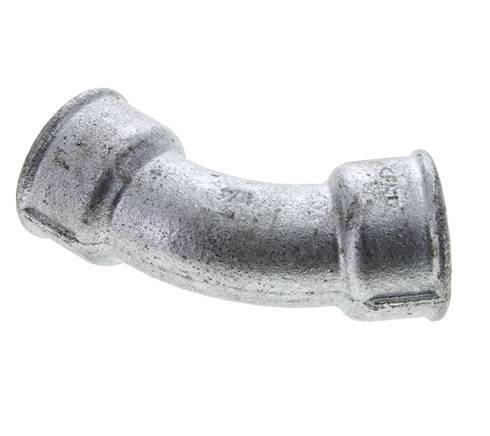 45° abgewinkeltes Fitting Rp1 1/4'' Innengewinde Gusseisen 25bar (351.25psi)