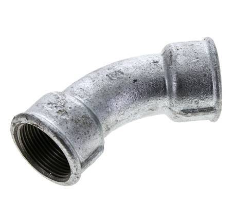 45° abgewinkeltes Fitting Rp1 1/4'' Innengewinde Gusseisen 25bar (351.25psi)
