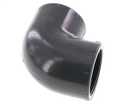 90 Grad abgewinkeltes Fitting Rp2'' Innengewinde PVC-U 16bar (224.8psi) EN 1452-3
