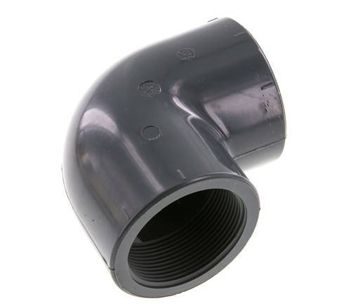 90 Grad abgewinkeltes Fitting Rp2'' Innengewinde PVC-U 16bar (224.8psi) EN 1452-3