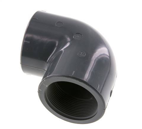 90 Grad abgewinkeltes Fitting Rp2'' Innengewinde PVC-U 16bar (224.8psi) EN 1452-3