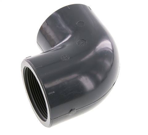 90 Grad abgewinkeltes Fitting Rp2'' Innengewinde PVC-U 16bar (224.8psi) EN 1452-3