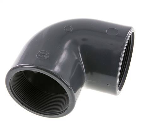 90Grad abgewinkeltes Fitting Rp2 1/2'' Innengewinde PVC-U 16bar (224,8psi) EN 1452-3
