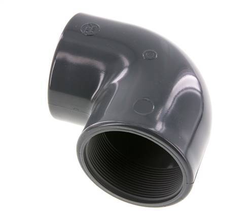 90Grad abgewinkeltes Fitting Rp2 1/2'' Innengewinde PVC-U 16bar (224,8psi) EN 1452-3