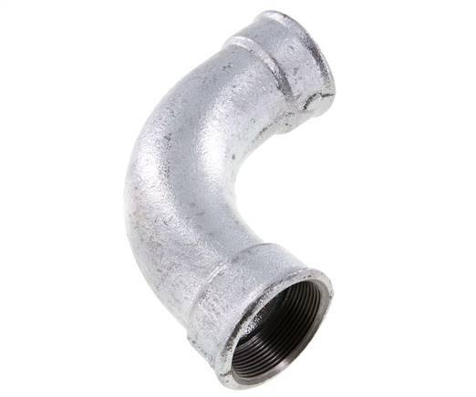 90 Grad abgewinkeltes Fitting Rp2'' Innengewinde lang Gusseisen 25bar (351.25psi)