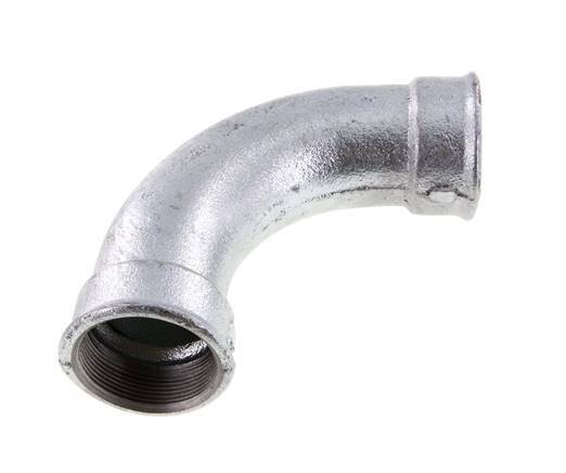 90 Grad abgewinkeltes Fitting Rp2'' Innengewinde lang Gusseisen 25bar (351.25psi)