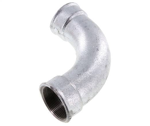 90 Grad abgewinkeltes Fitting Rp2'' Innengewinde lang Gusseisen 25bar (351.25psi)