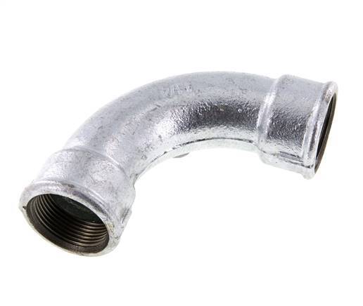90Grad abgewinkeltes Fitting Rp1 1/4'' Innengewinde lang Gusseisen 25bar (351.25psi)