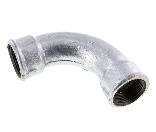 90Grad abgewinkeltes Fitting Rp1 1/4'' Innengewinde lang Gusseisen 25bar (351.25psi)
