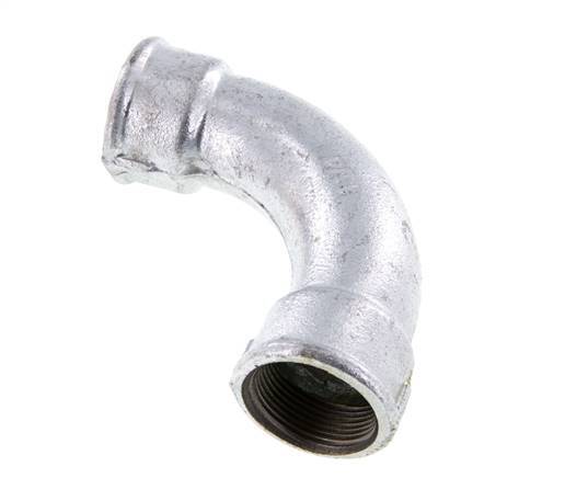 90Grad abgewinkeltes Fitting Rp1 1/4'' Innengewinde lang Gusseisen 25bar (351.25psi)