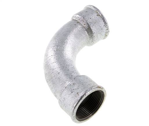 90 Grad abgewinkeltes Fitting Rp1 1/2'' Innengewinde lang Gusseisen 25bar (351.25psi)