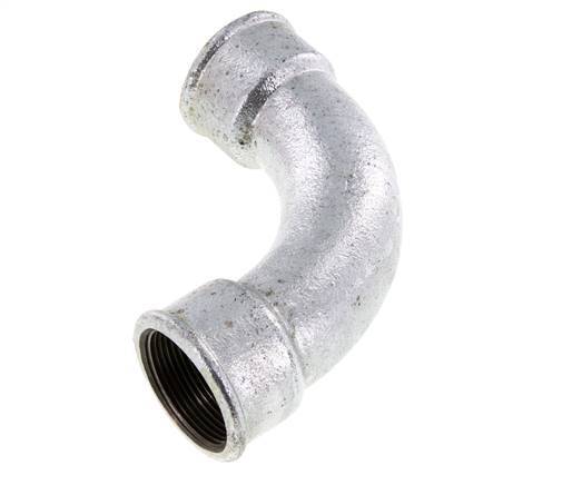 90 Grad abgewinkeltes Fitting Rp1 1/2'' Innengewinde lang Gusseisen 25bar (351.25psi)