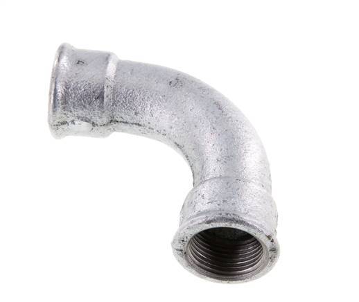 90 Grad abgewinkeltes Fitting Rp1'' Innengewinde lang Gusseisen 25bar (351.25psi)