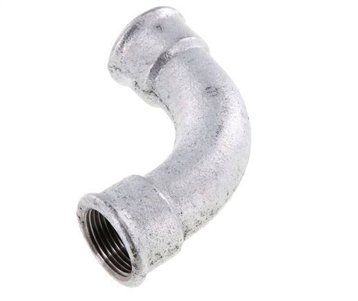 90 Grad abgewinkeltes Fitting Rp1'' Innengewinde lang Gusseisen 25bar (351.25psi)
