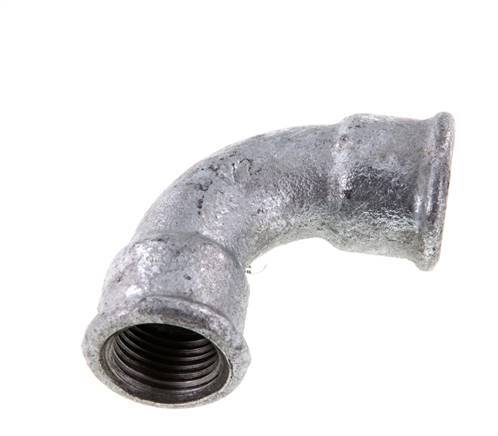 90deg Angled Fitting Rp1/2'' Female Short Cast Iron 25bar (351.25psi) [2 Pieces]
