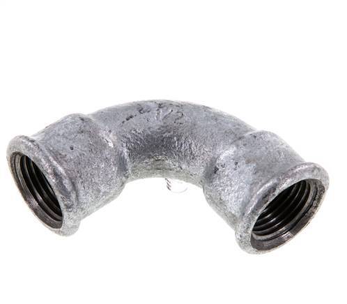 90deg Angled Fitting Rp1/2'' Female Short Cast Iron 25bar (351.25psi) [2 Pieces]