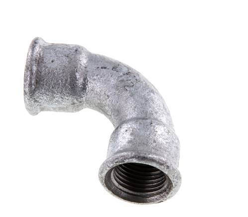 90deg Angled Fitting Rp1/2'' Female Short Cast Iron 25bar (351.25psi) [2 Pieces]