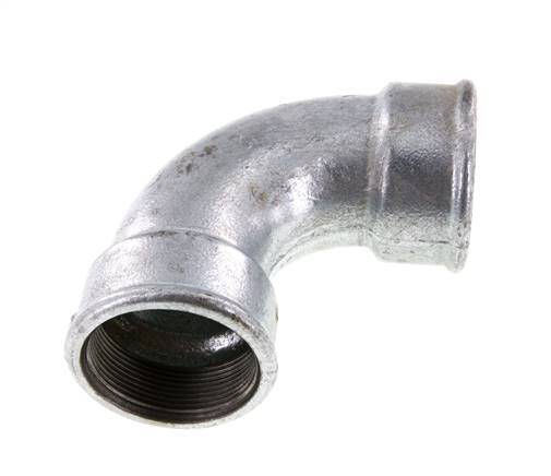 90 Grad abgewinkeltes Fitting Rp2'' Innengewinde kurz Gusseisen 25bar (351.25psi)