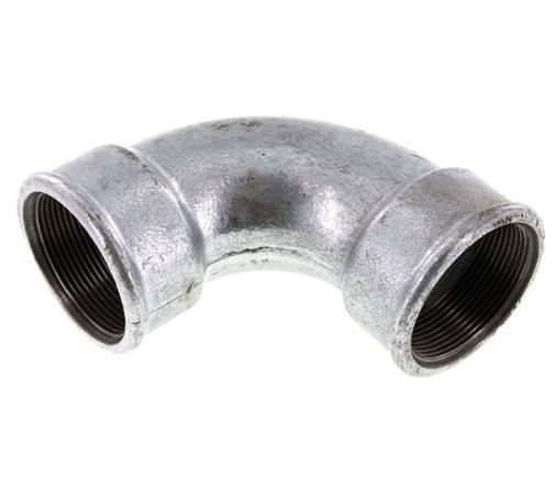 90 Grad abgewinkeltes Fitting Rp2'' Innengewinde kurz Gusseisen 25bar (351.25psi)