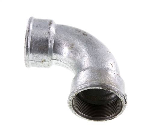 90 Grad abgewinkeltes Fitting Rp2'' Innengewinde kurz Gusseisen 25bar (351.25psi)