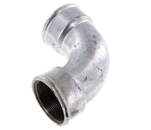 90 Grad abgewinkeltes Fitting Rp2'' Innengewinde kurz Gusseisen 25bar (351.25psi)