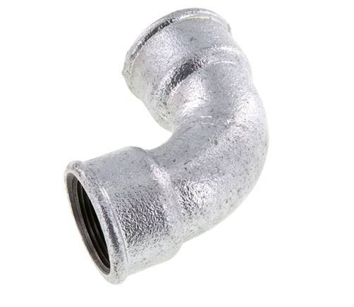 90 Grad abgewinkeltes Fitting Rp1 1/4'' Innengewinde kurz Gusseisen 25bar (351.25psi)
