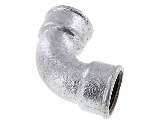 90 Grad abgewinkeltes Fitting Rp1 1/4'' Innengewinde kurz Gusseisen 25bar (351.25psi)