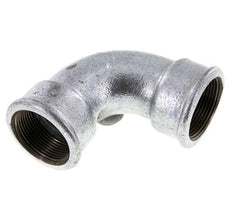 90 Grad abgewinkeltes Fitting Rp1 1/2'' Innengewinde kurz Gusseisen 25bar (351.25psi)